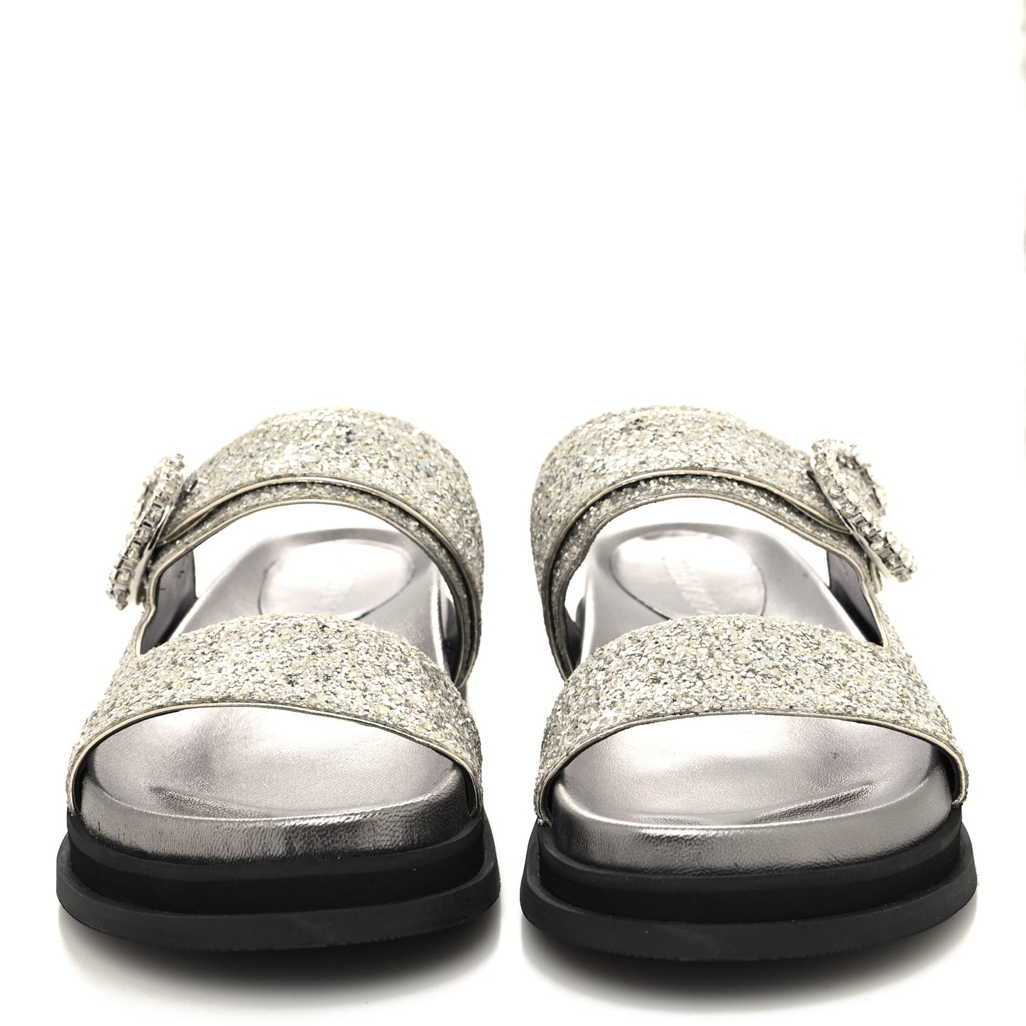 Glitter Crystal Embellished Marga Slide Sandals 38.5 Gold