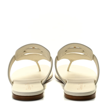 Christian Dior Calfskin 30 Montaigne Thong Sandals 38 White 4 of 9