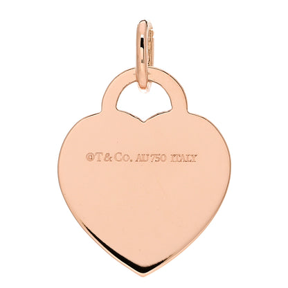 Tiffany 18K Rose Gold Diamond Tiffany Letter K Heart Tag Charm 3 of 5