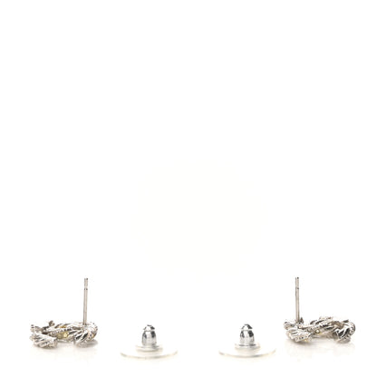 Chanel Crystal CC Twisted Earrings Silver 3 of 5