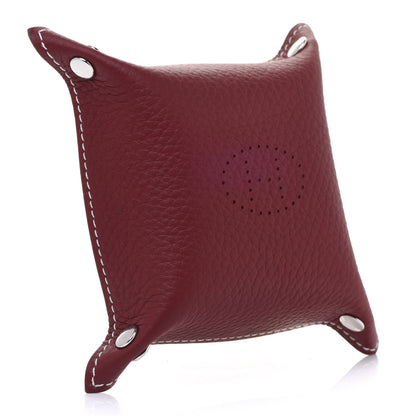 Hermes Taurillon Clemence Mises et Relances Change Tray Rouge H 3 of 10