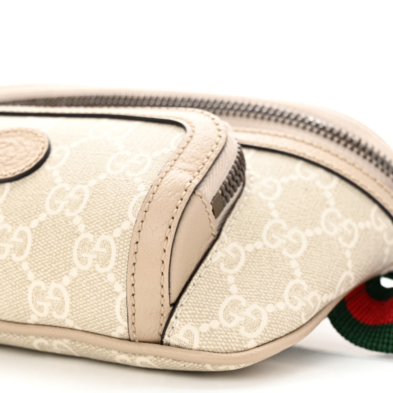 Gucci GG Supreme Monogram Textured Calfskin Web Retro Interlocking G Belt Bag Beige Mystic White Oatmeal 10 of 11