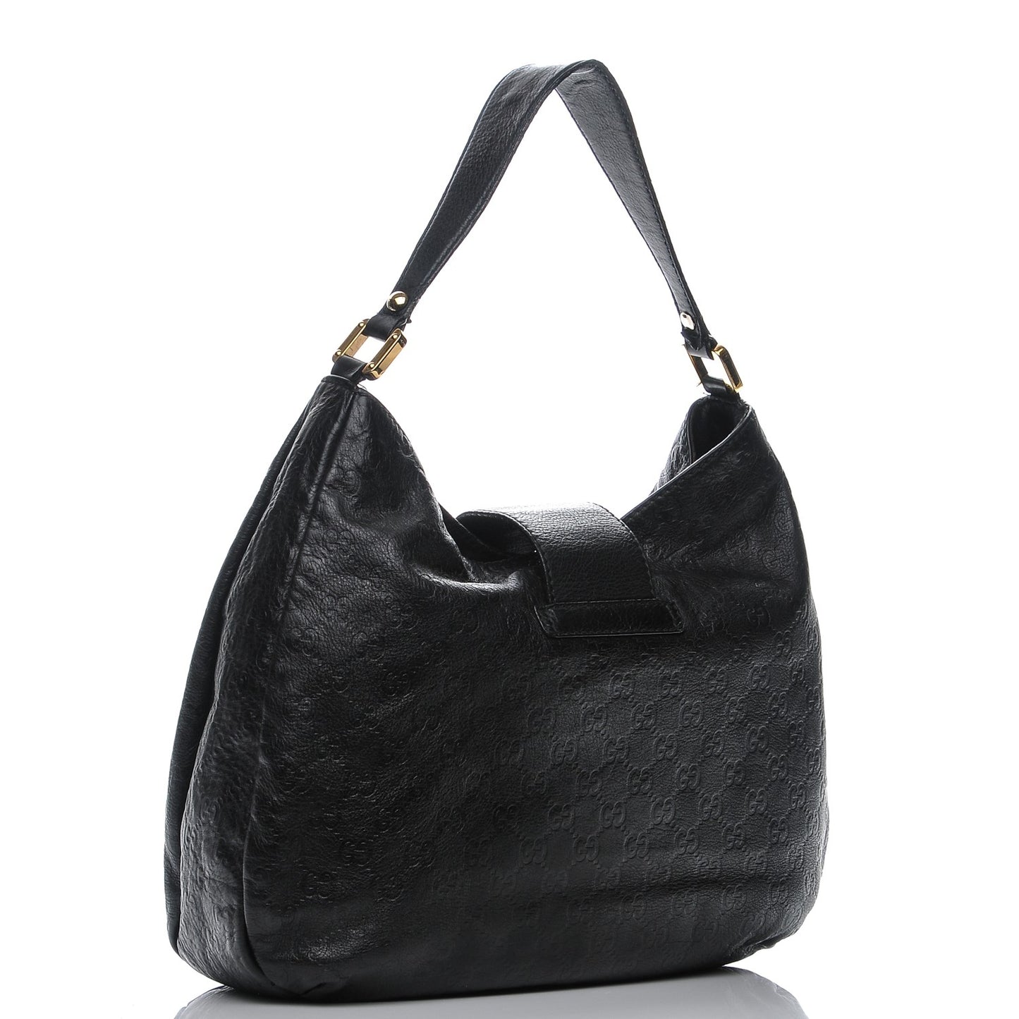 Guccissima Large New Ladies Web Hobo Black