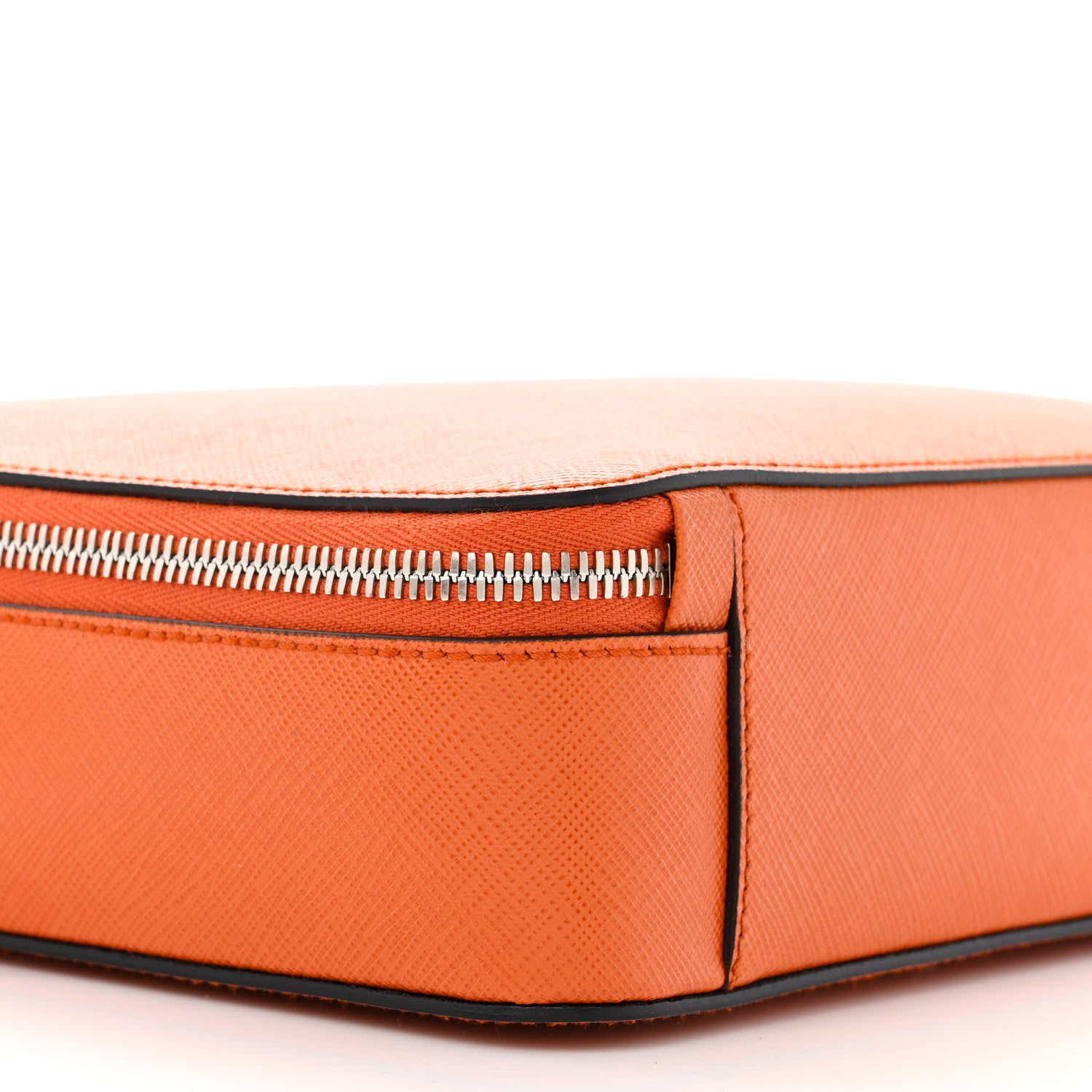 Prada Saffiano Travel Medium Brique Crossbody Bag Papaya 9 of 10