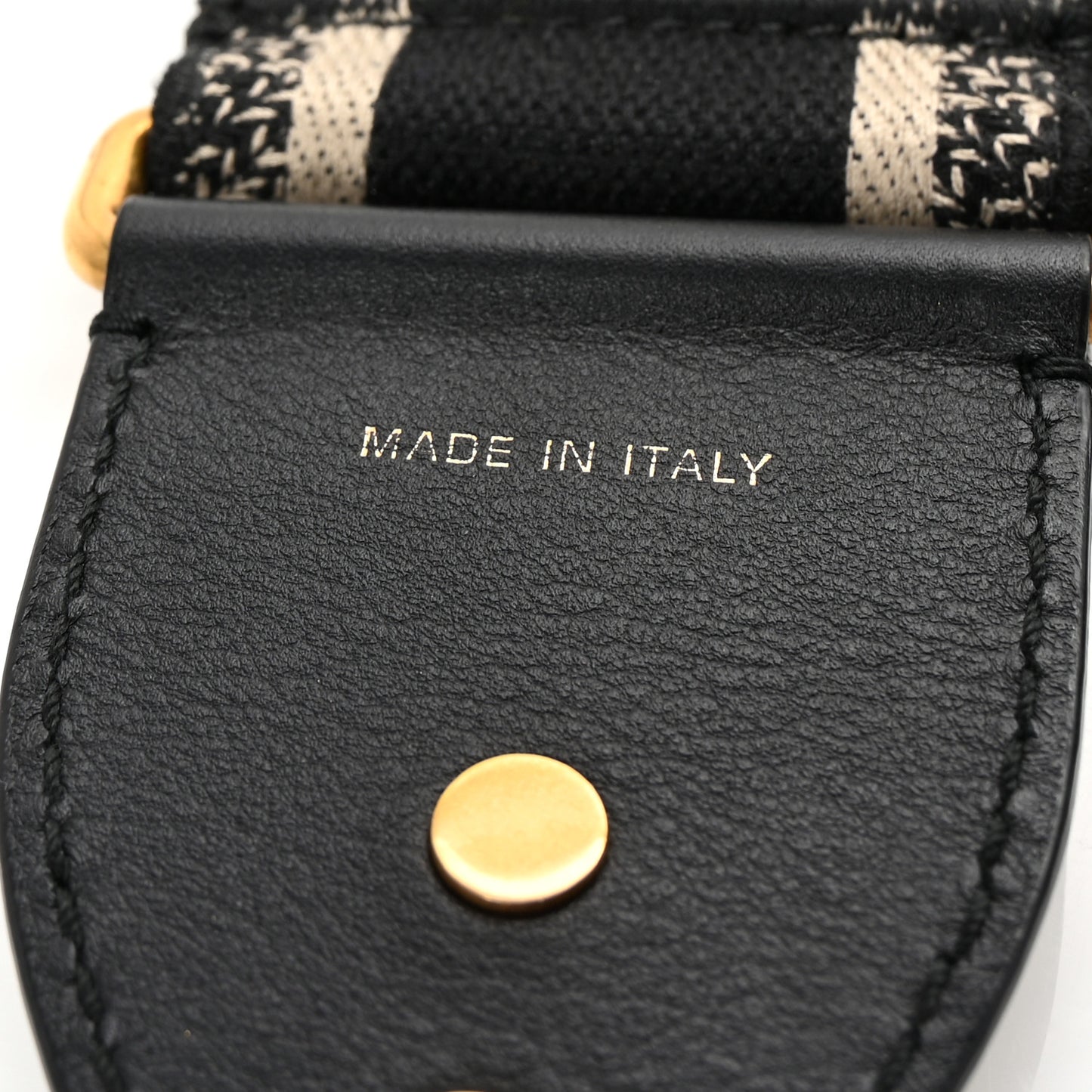 Canvas Embroidered Shoulder Strap Black