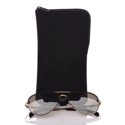 Celine Acetate Mirror Aviator Sunglasses CL41391/S Gold Grey 7 of 7