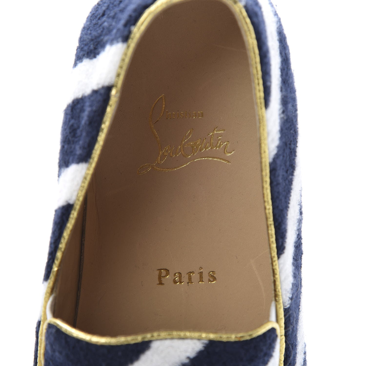 Christian Louboutin Eponge Mariniere Specchio Boat Spa Flat Sneakers 39 Navy White 9 of 13