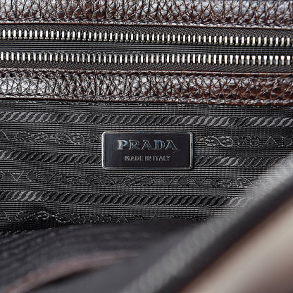 Prada Cervo Lux Bowler Bag Brown 6 of 16