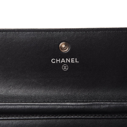 Chanel Lambskin Airlines Wallet On Chain WOC Blue Black Red 9 of 13