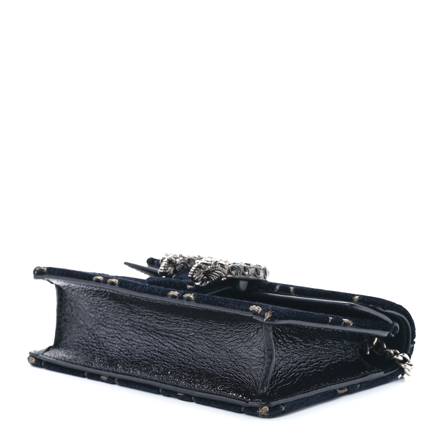 Velvet GG Monogram Super Mini Dionysus Shoulder Bag Blue Beige Black