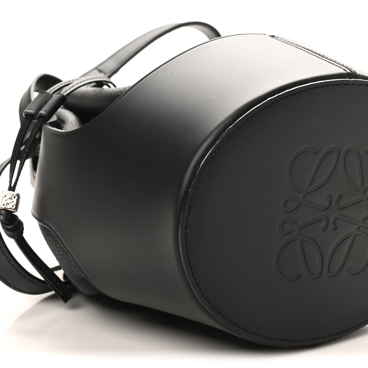 Calfskin Medium Balloon Bucket Bag Black