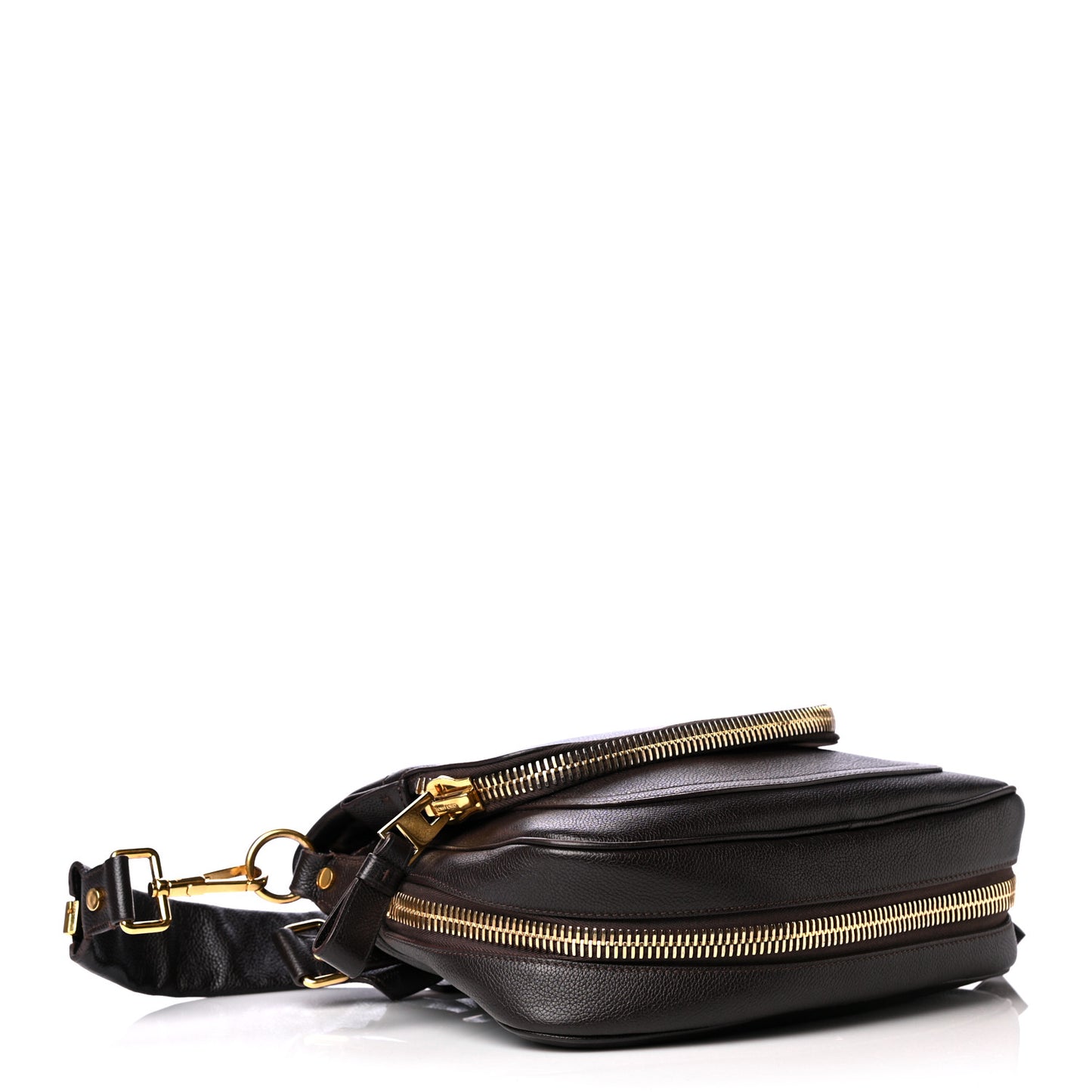 Grained Calfskin Medium Jennifer Crossbody Bag Brown