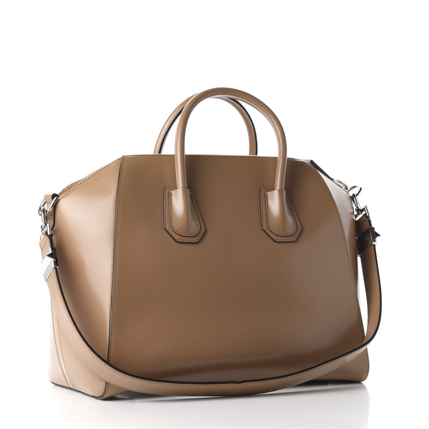 Shiny Lord Calfskin Medium Antigona Dark Beige