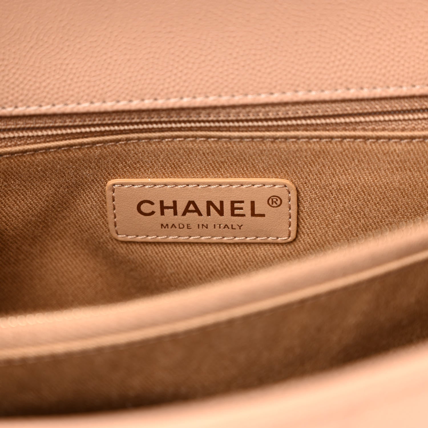 Chanel Caviar Chevron Quilted Medium Coco Handle Flap Beige 6 of 10