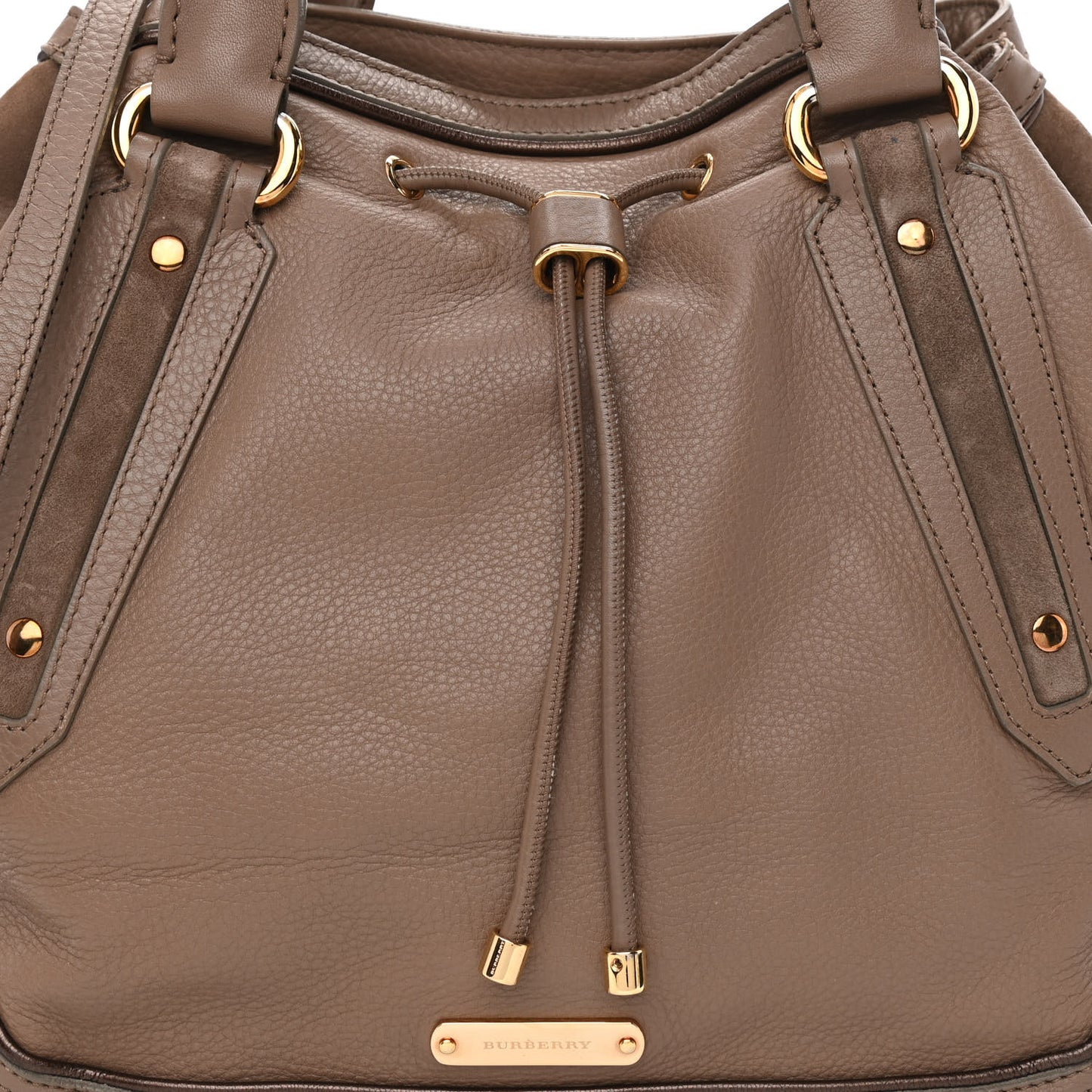 Calfskin Suede Earlsburn Mixed Media Tote Mole Grey