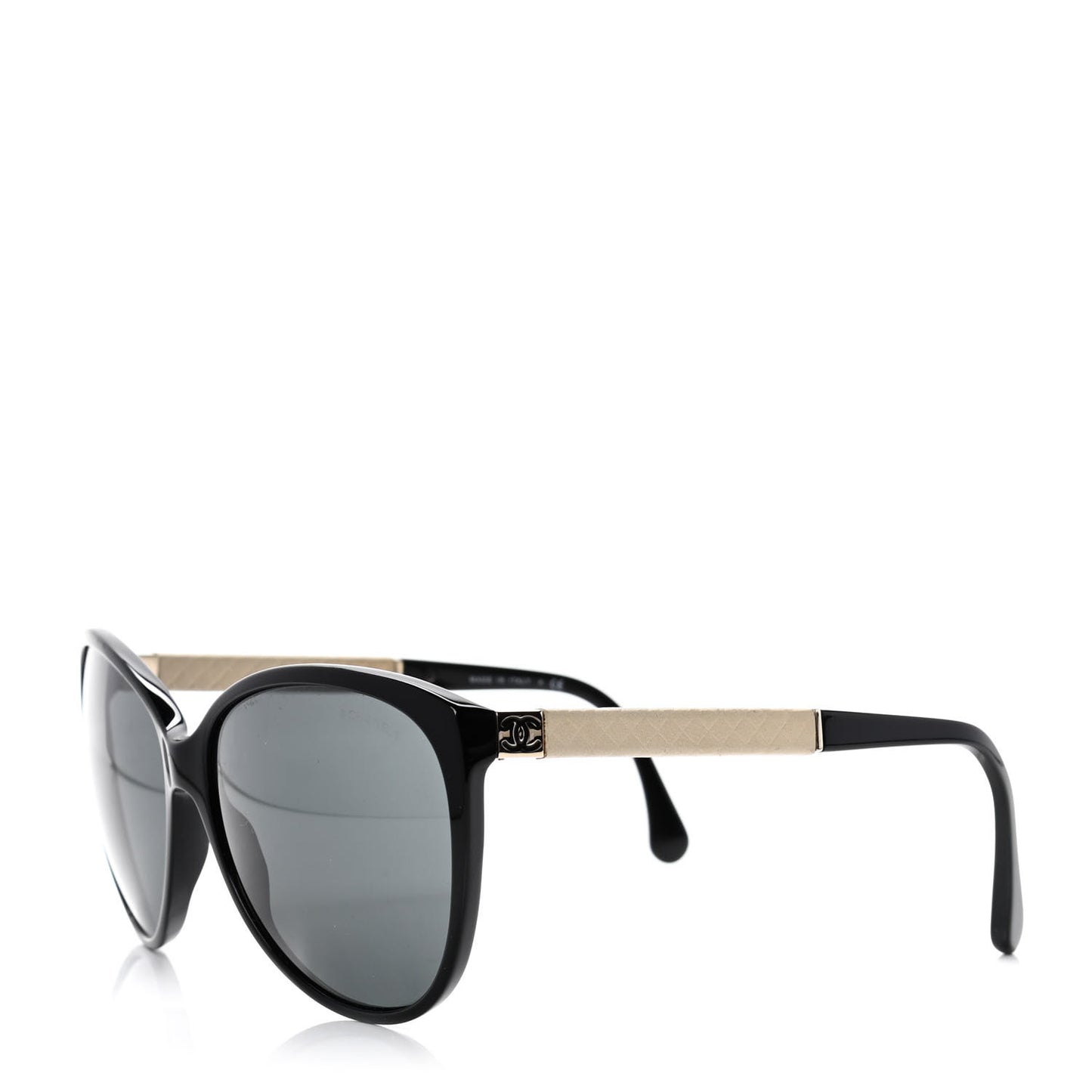 Lambskin Quilted Acetate CC Sunglasses 5225-O Black
