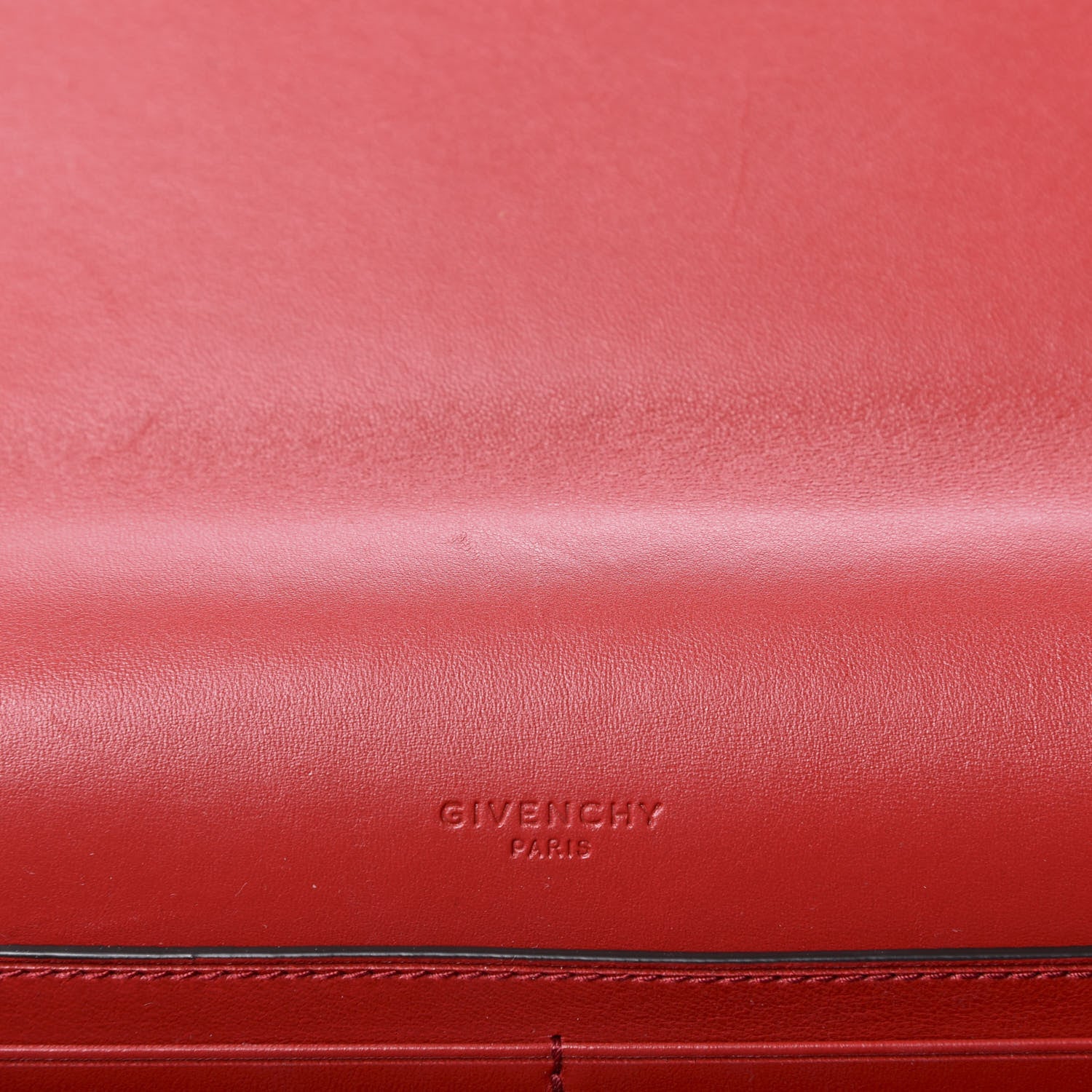 Givenchy Goatskin Quilted GV3 Strap Wallet Vermillon 7 of 10