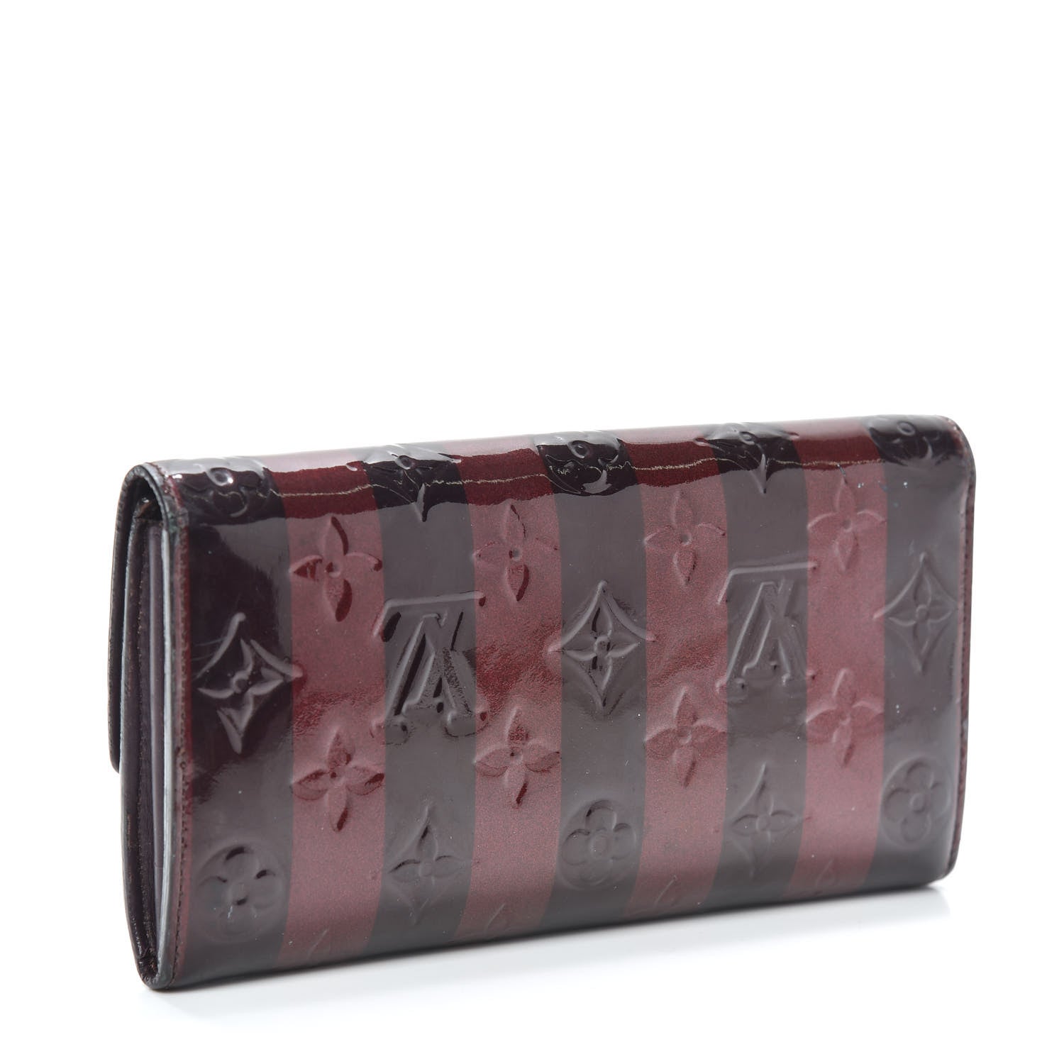 Louis Vuitton Vernis Rayures Sarah Wallet Amarante 3 of 6