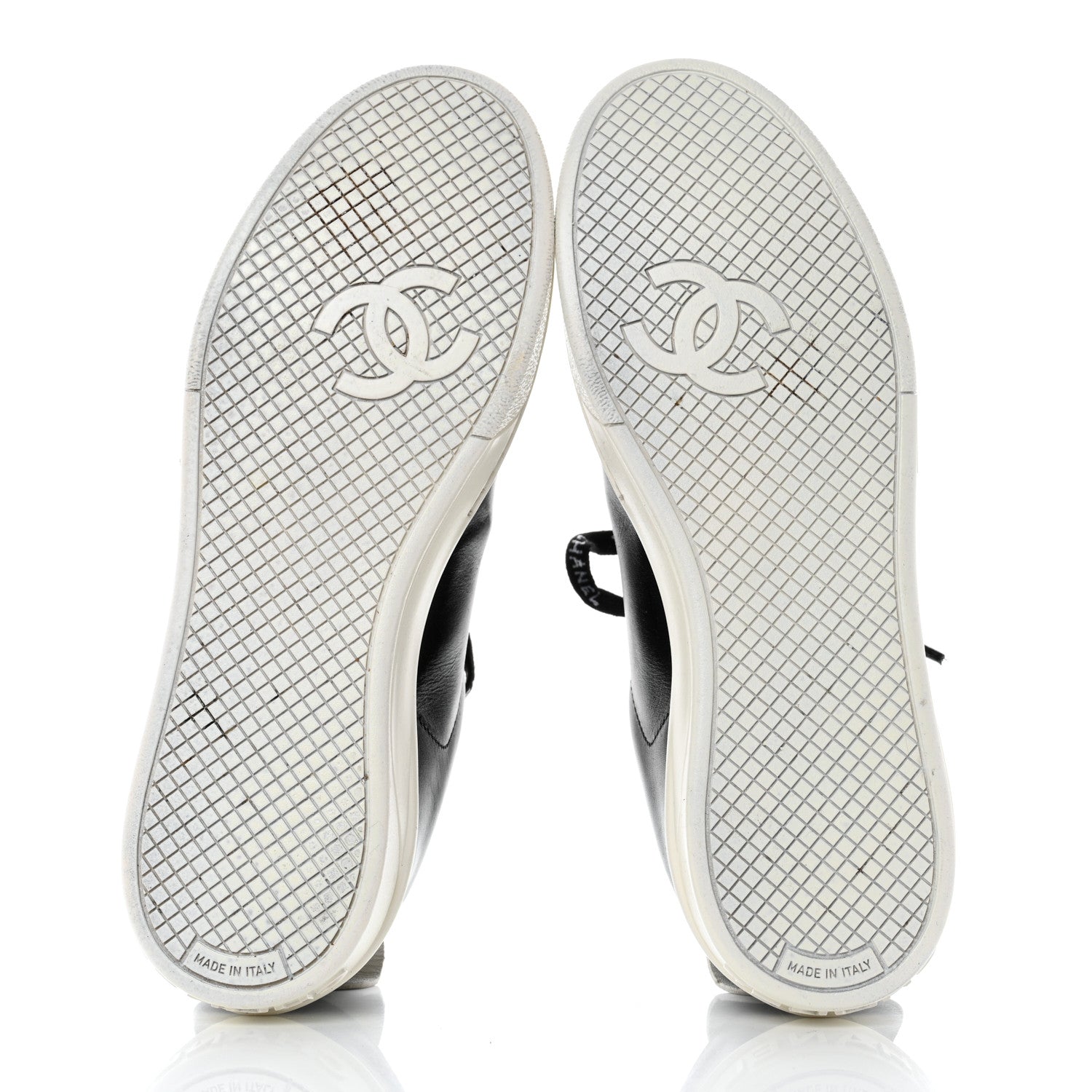 Chanel Calfskin CC Womens Sneakers 38 Black 5 of 9