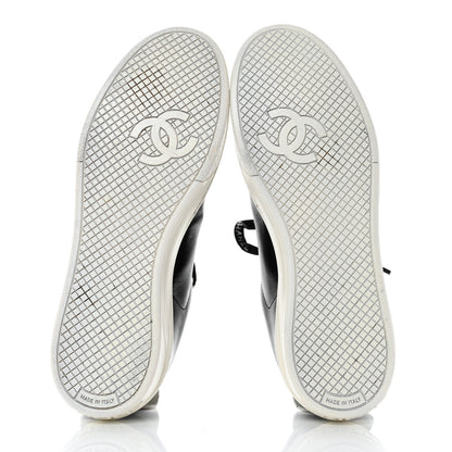 Chanel Calfskin CC Womens Sneakers 38 Black 5 of 9