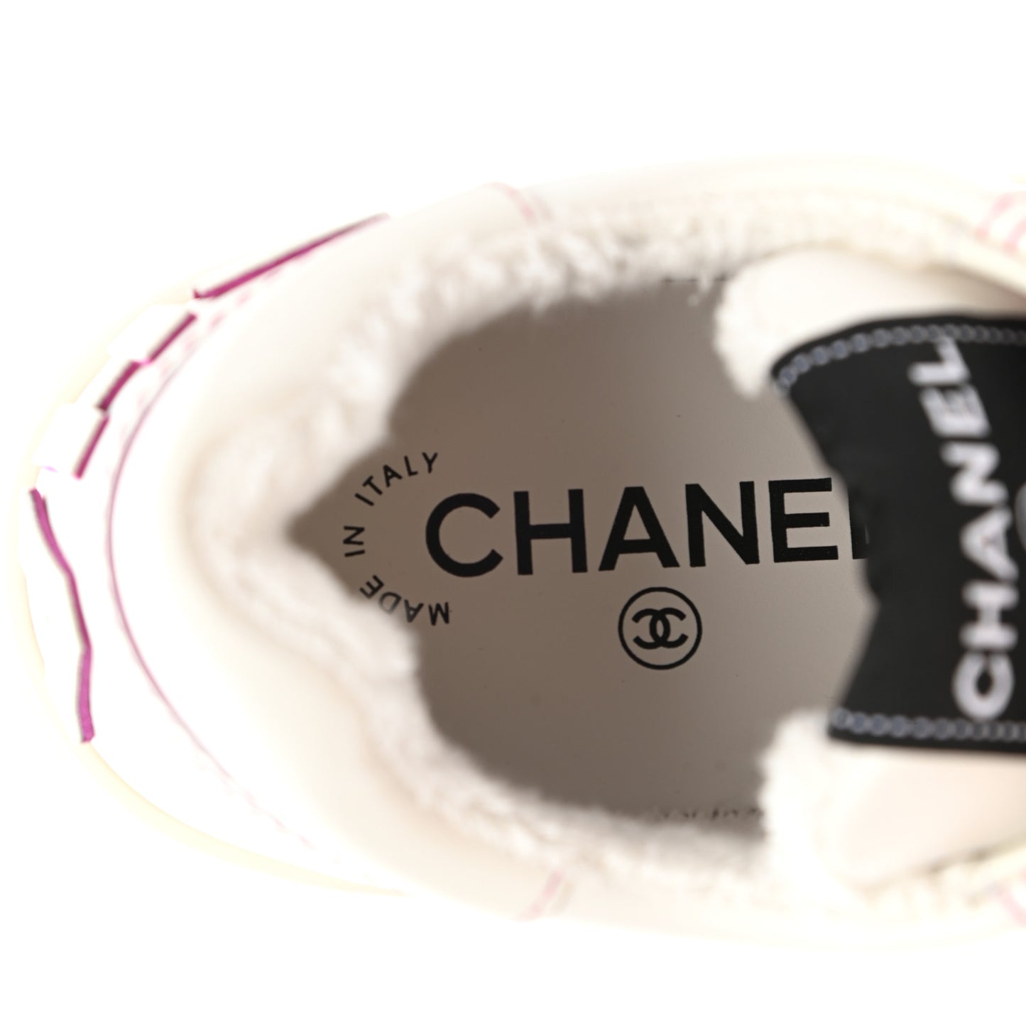 Calfskin Womens Logo Sneakers 37.5 White Pink