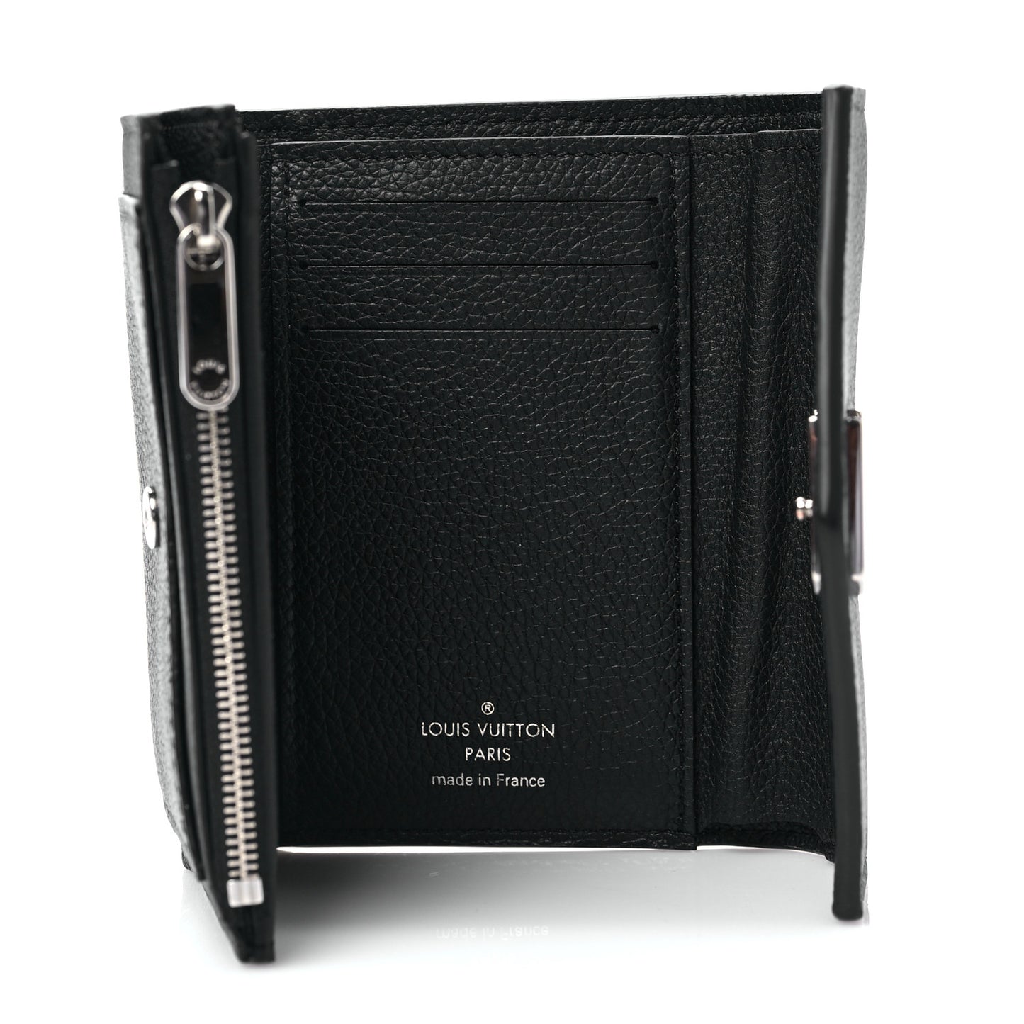 Soft Calfskin My Lockme Compact Wallet Black