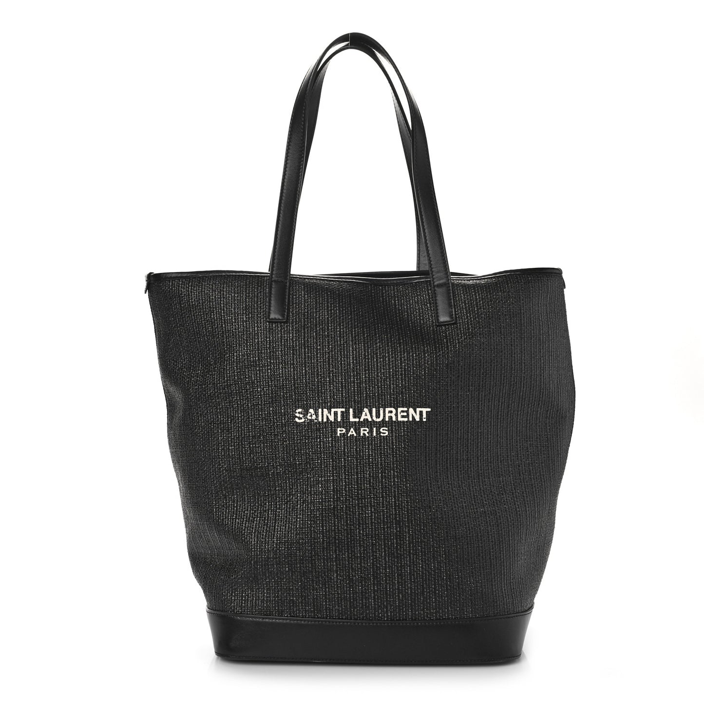 Linen Canvas Teddy Shopping Bag Black