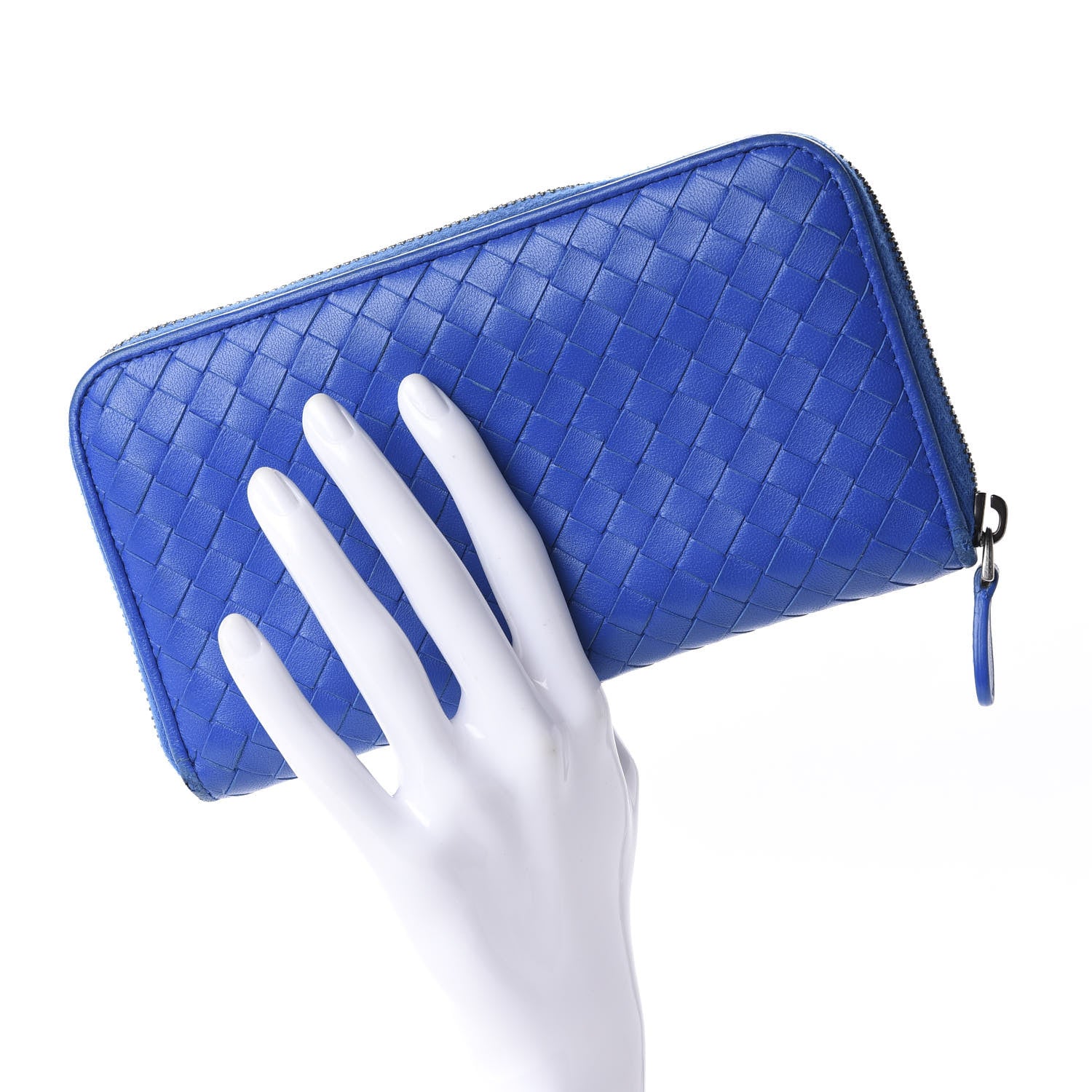 Bottega Veneta Nappa Intrecciato Zip Around Wallet Electrique 2 of 10