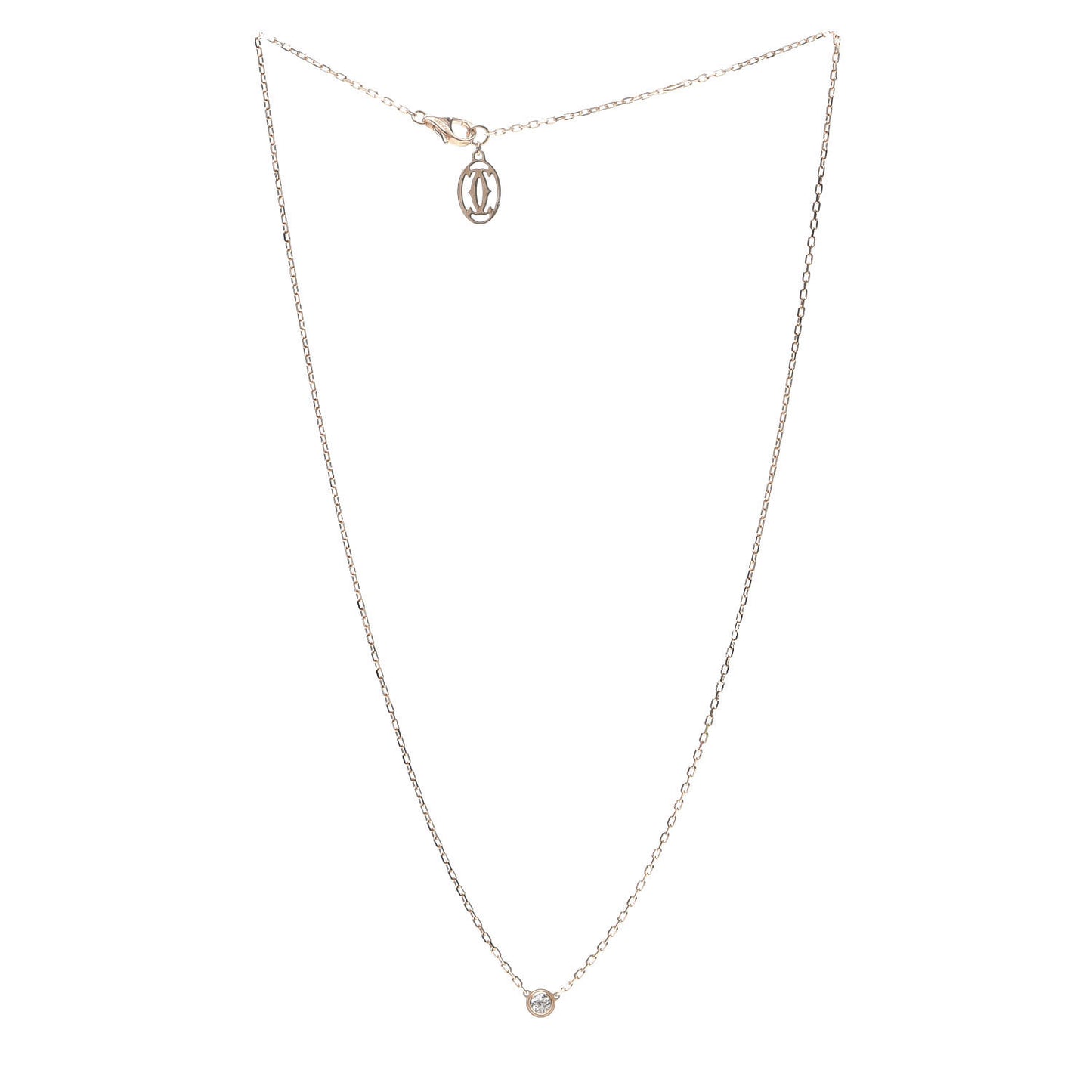 18K Pink Gold Diamond SM D'Amour Pendant Necklace