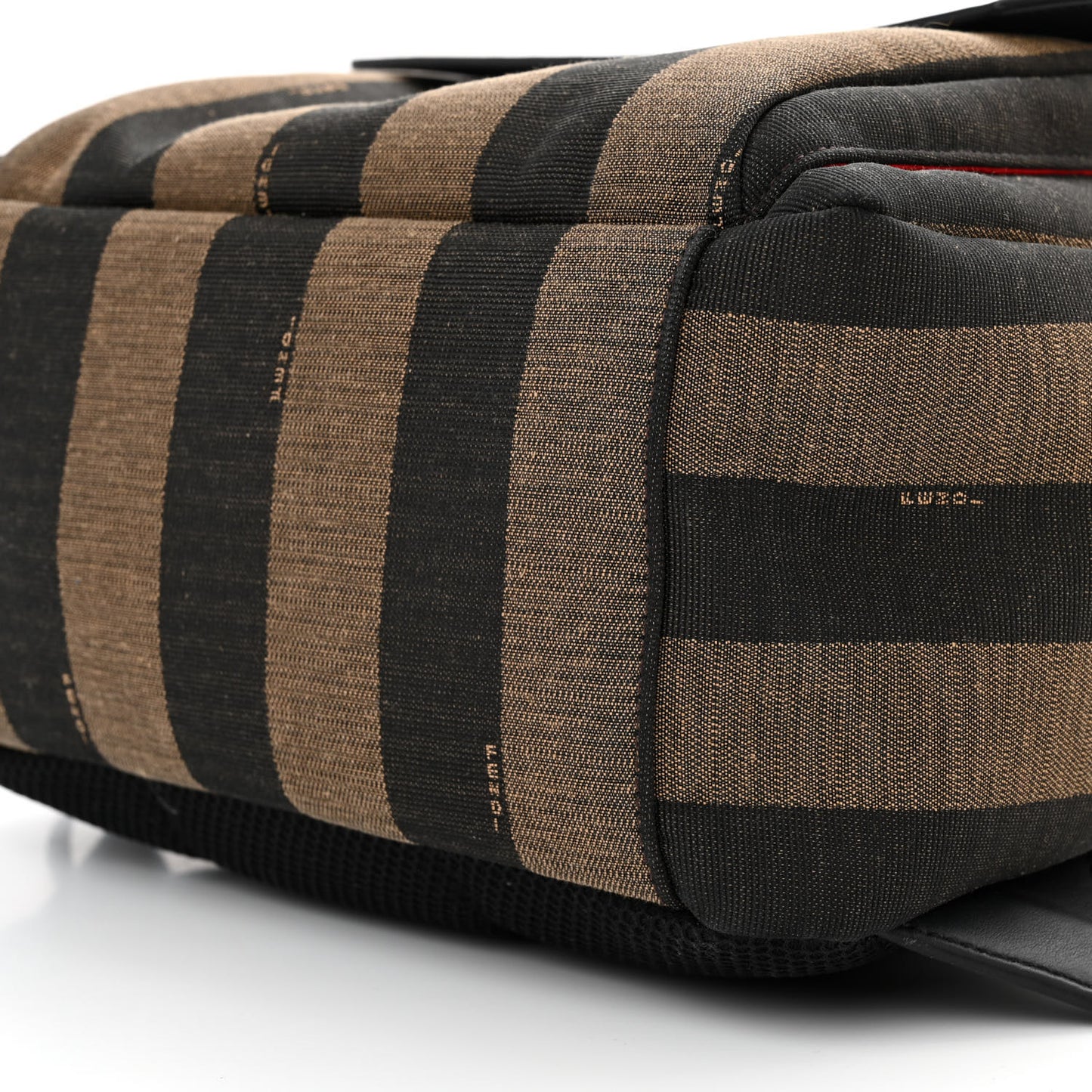 Fabric Jacquard Cuoio Romano Vitello Pequin Bi-Color FF 1974 Embossed Backpack Tobacco Moro Rosso Malboro Maya Black