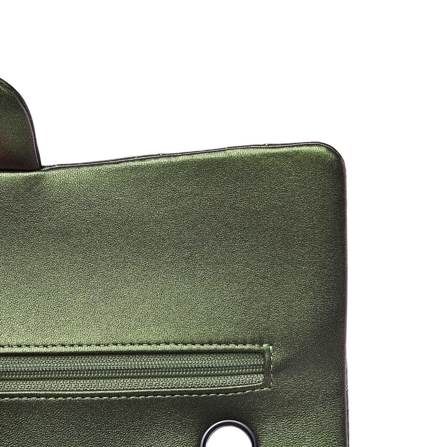 Chanel Iridescent Lambskin Quilted Medium Double Flap Green 13 of 14