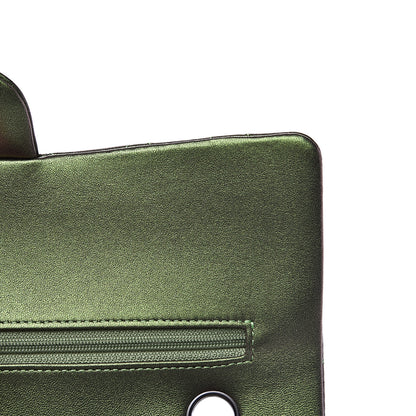 Chanel Iridescent Lambskin Quilted Medium Double Flap Green 13 of 14