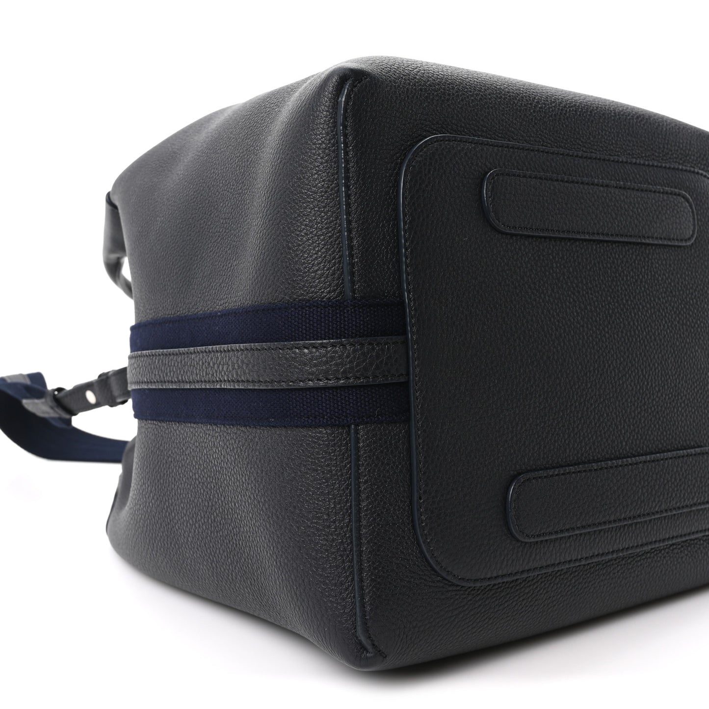 Grained Calfskin Large Bale Bag Navy Blue