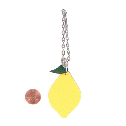 Hermes Chevre Mysore Lemon Key Chain Bag Charm Cumin 2 of 4