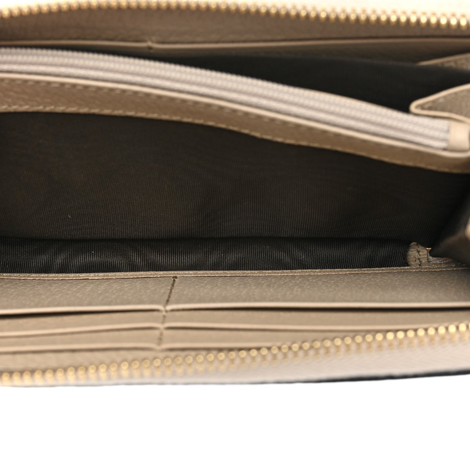Gucci GG Supreme Monogram Textured Dollar Calfskin Web Ophidia Zip Around Wallet Beige Mystic White Oatmeal 5 of 11