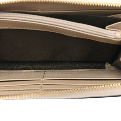 Gucci GG Supreme Monogram Textured Dollar Calfskin Web Ophidia Zip Around Wallet Beige Mystic White Oatmeal 5 of 11