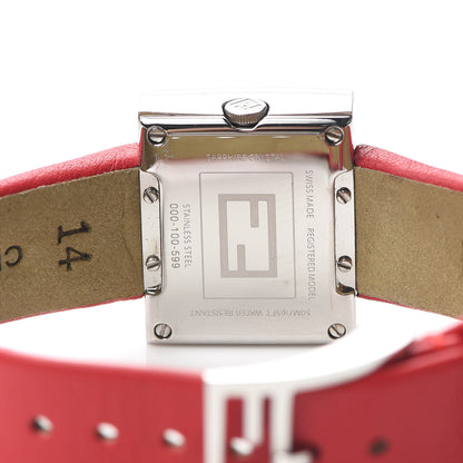 Fendi Stainless Steel Calfskin Diamond 24mm FendiMania Quartz Watch Red 4 of 7