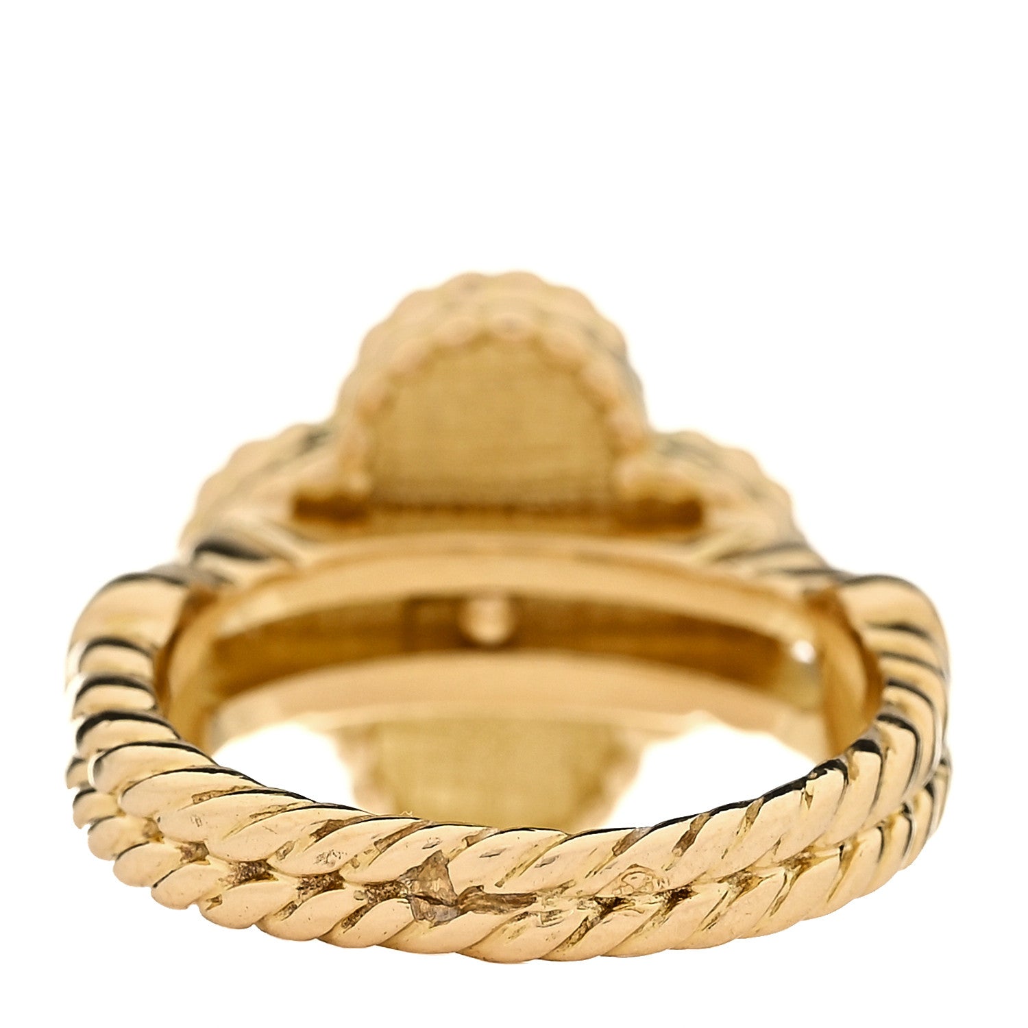 Van Cleef & Arpels 18K Yellow Gold Diamond Vintage Alhambra Ring 50 5.25 3 of 5