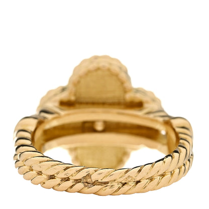 Van Cleef & Arpels 18K Yellow Gold Diamond Vintage Alhambra Ring 50 5.25 3 of 5