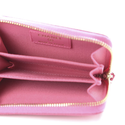 Chanel Caviar Quilted Zip Coin Purse Pink 5 of 10