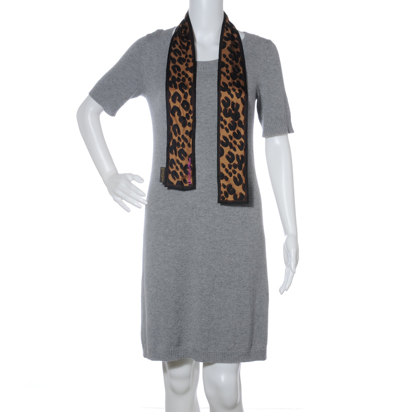 Silk Leopard Bandeau Scarf Marron