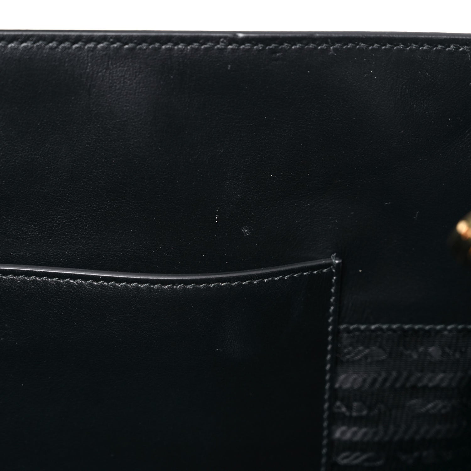 Prada Saffiano Lux Logo Embossed Large Shoulder Tote Handbag Black 22 of 24