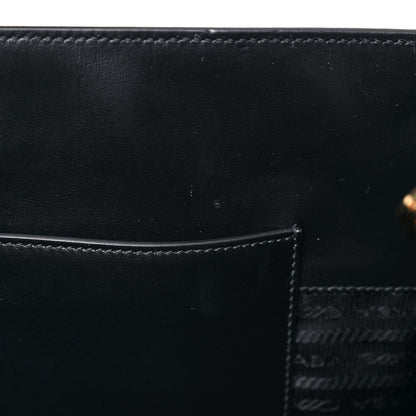 Prada Saffiano Lux Logo Embossed Large Shoulder Tote Handbag Black 22 of 24