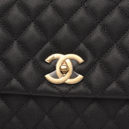 Chanel Caviar Quilted Medium Coco Handle Flap Black 8 of 10