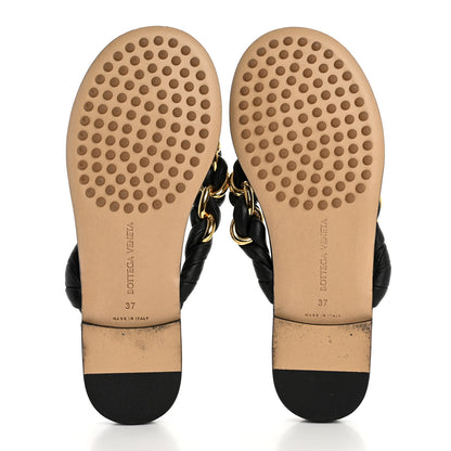 Bottega Veneta Nappa Chain Dot Flat Sandals 37 Black 6 of 10