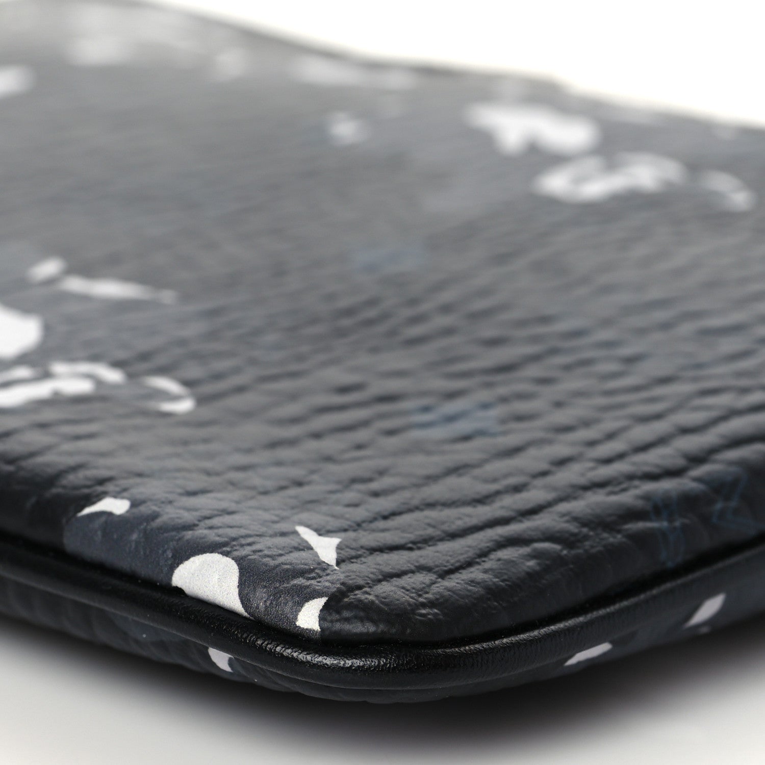 MCM Visetos Floral Leopard Wristlet Zip Pouch Black 10 of 10