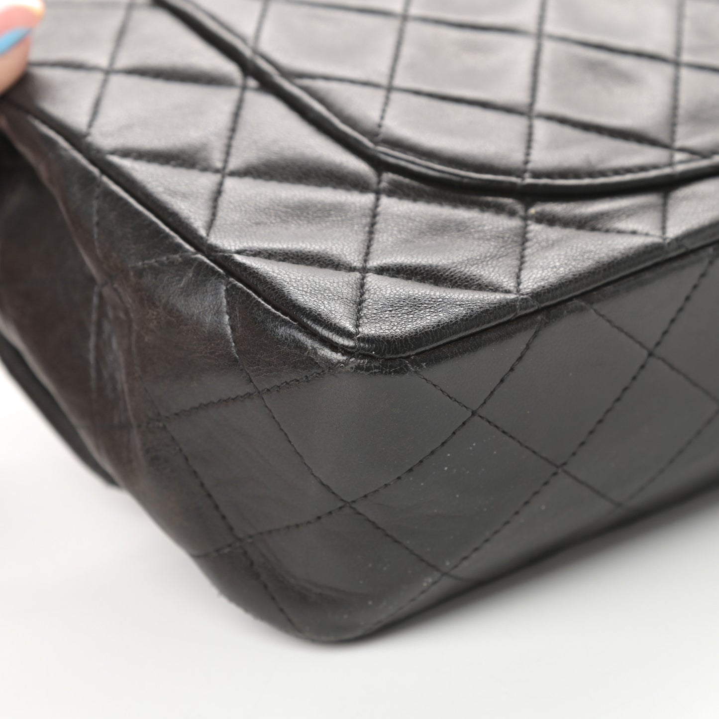 Lambskin Quilted Small Double Flap Black