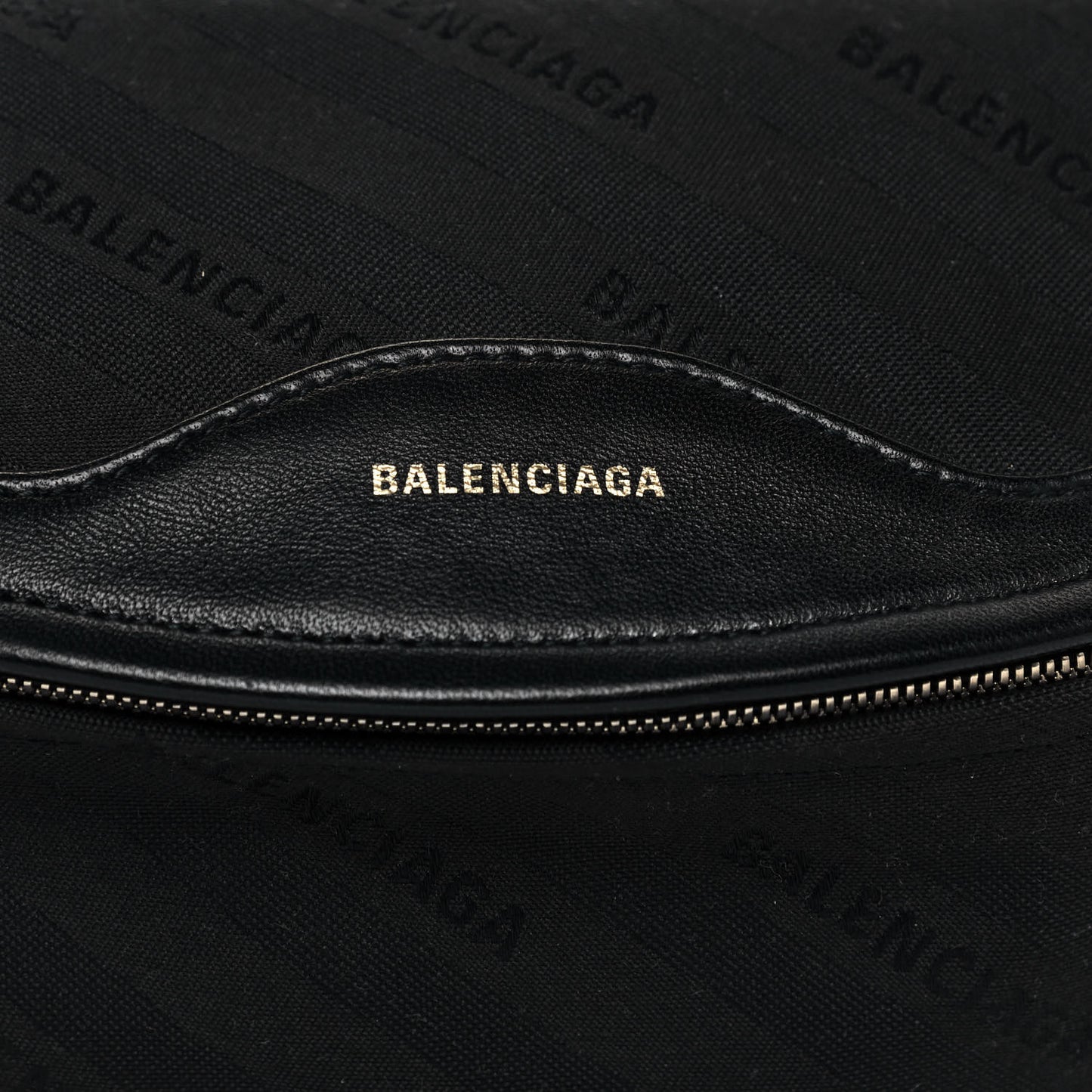 Canvas Jacquard Diagonal Allover Logo XS Souvenir Belt Bag Black