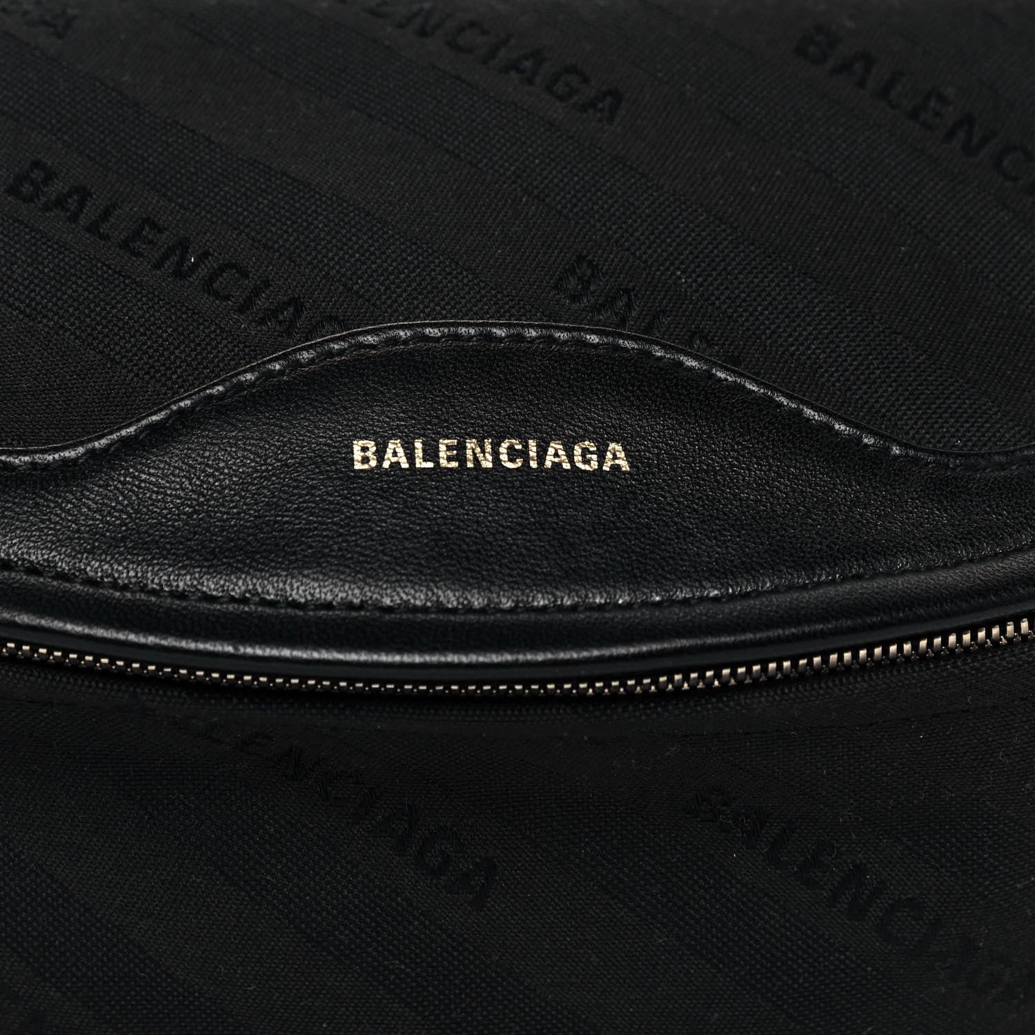 Balenciaga Canvas Jacquard Diagonal Allover Logo XS Souvenir Belt Bag Black 7 of 12
