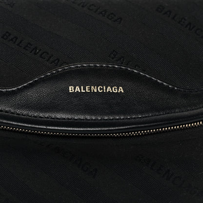 Balenciaga Canvas Jacquard Diagonal Allover Logo XS Souvenir Belt Bag Black 7 of 12